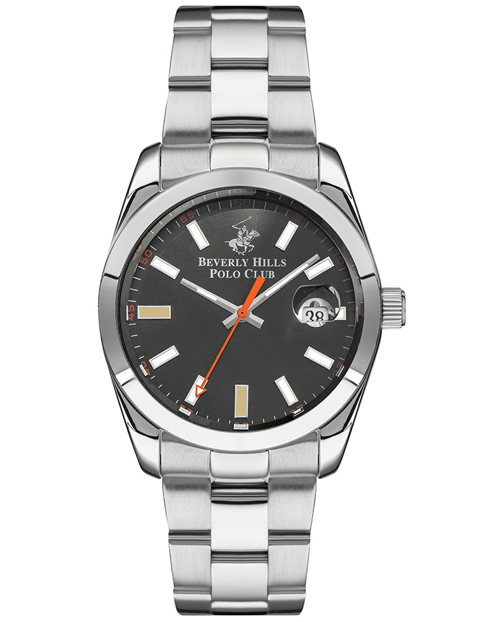 BEVERLY HILLS POLO CLUB Men's Analog Gun Black Sunray Brush Dial Watch - Premium from shopiqat - Just $28.900! Shop now at shopiqat